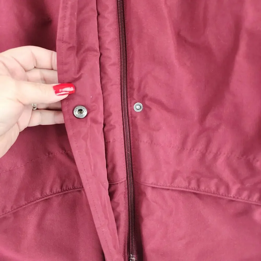 Tudor Court Puffer Jacket Womens M Red Warm full Zip Insulated winter outdoors - Picture 6 of 12